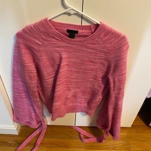 JCrew bubble gum cropped sweater